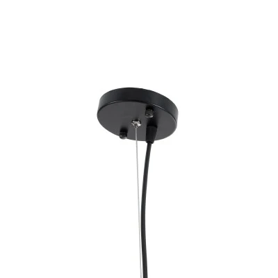 GloboStar® SCANDI 01387 Vintage Κρεμαστό Φωτιστικό Πλέγμα Μονόφωτο 1 x E27 IP20 Μπεζ Μέταλλο - Μ23 x Π23 x Υ30cm