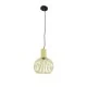 GloboStar® SCANDI 01387 Vintage Κρεμαστό Φωτιστικό Πλέγμα Μονόφωτο 1 x E27 IP20 Μπεζ Μέταλλο - Μ23 x Π23 x Υ30cm