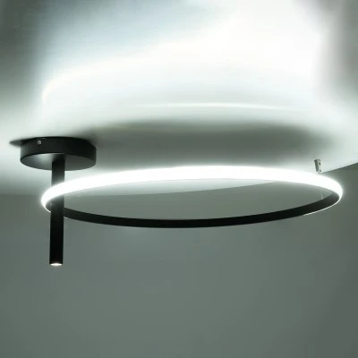 Μοντέρνο φωτιστικό οροφής VERONA LED 36W 4032lm 360° AC 220-240V ρυθμιζόμενο λευκό CCT IP20 μαύρο ματ 60x60x23cm