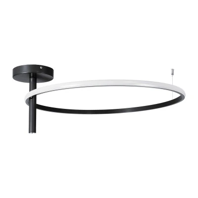 Μοντέρνο φωτιστικό οροφής VERONA LED 36W 4032lm 360° AC 220-240V ρυθμιζόμενο λευκό CCT IP20 μαύρο ματ 60x60x23cm