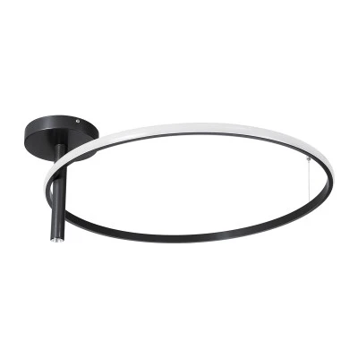 Μοντέρνο φωτιστικό οροφής VERONA LED 36W 4032lm 360° AC 220-240V ρυθμιζόμενο λευκό CCT IP20 μαύρο ματ 60x60x23cm