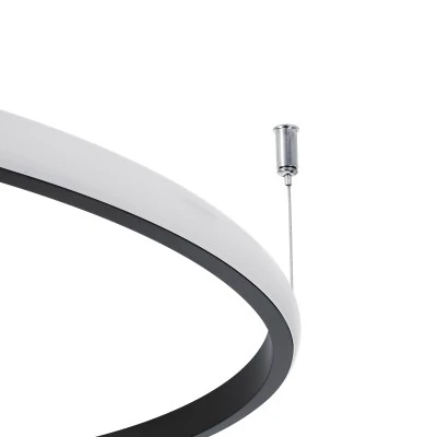 Μοντέρνο φωτιστικό οροφής VERONA LED 36W 4032lm 360° AC 220-240V ρυθμιζόμενο λευκό CCT IP20 μαύρο ματ 60x60x23cm