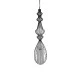 GloboStar® LILY 01561 Vintage Industrial Κρεμαστό Φωτιστικό Οροφής Μονόφωτο Μαύρο Μεταλλικό Πλέγμα και Υφασμάτινο Εσωτερικό Καπέλο Φ20 x Υ90cm