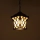 GloboStar® LINCOLN 01399 Vintage Κρεμαστό Φωτιστικό Πλέγμα Μονόφωτο 1 x E27 IP20 Καφέ Μεταλλο με Διάφανο Γυαλί - Μ19 x Π19 x Υ20cm
