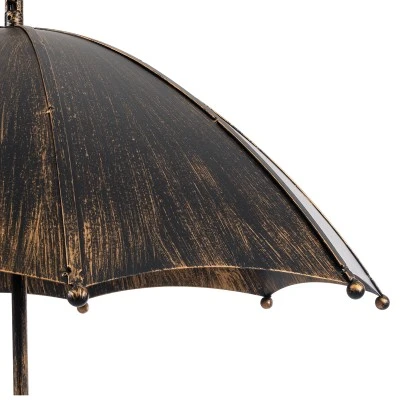 GloboStar® UMBRELLA 01406 Vintage Industrial Κρεμαστό Φωτιστικό Οροφής Πολύφωτο 5 x E27 Μαύρο Καφέ Σκουριά Μεταλλικό Φ58 x Υ60cm