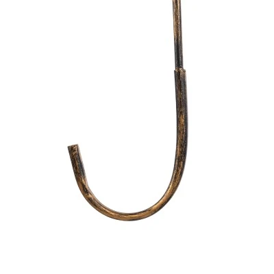 GloboStar® UMBRELLA 01406 Vintage Industrial Κρεμαστό Φωτιστικό Οροφής Πολύφωτο 5 x E27 Μαύρο Καφέ Σκουριά Μεταλλικό Φ58 x Υ60cm