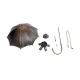 GloboStar® UMBRELLA 01406 Vintage Industrial Κρεμαστό Φωτιστικό Οροφής Πολύφωτο 5 x E27 Μαύρο Καφέ Σκουριά Μεταλλικό Φ58 x Υ60cm