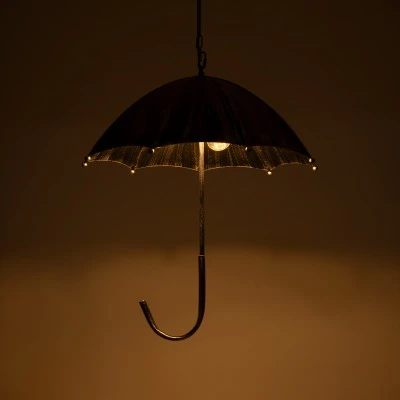 GloboStar® UMBRELLA 01407 Vintage Industrial Κρεμαστό Φωτιστικό Οροφής Πολύφωτο Γκρι Σκουριά Μεταλλικό Φ58 x Υ60cm