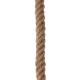GloboStar® CRANE 01409 Vintage Industrial Κρεμαστό Φωτιστικό Οροφής Μονόφωτο 1 x E27 Λευκό Ματ Μεταλλικό Καμπάνα Πλέγμα με Μπεζ Σχοινί Φ36 x Υ31cm