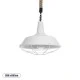 GloboStar® PUPPET 01412 Vintage Κρεμαστό Φωτιστικό Μονόφωτο Καμπάνα 1 x E27 IP20 Λευκό Μεταλλο με Μπεζ Σχοινί - Μ36 x Π36 x Y31cm