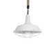 GloboStar® PUPPET 01412 Vintage Κρεμαστό Φωτιστικό Μονόφωτο Καμπάνα 1 x E27 IP20 Λευκό Μεταλλο με Μπεζ Σχοινί - Μ36 x Π36 x Y31cm