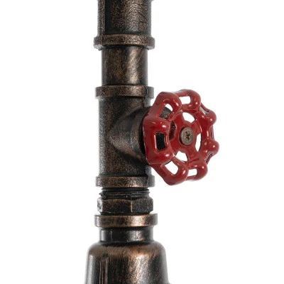GloboStar® SPIGOT 01414 Vintage Industrial Κρεμαστό Φωτιστικό Οροφής Μονόφωτο 1 x E27 Καφέ Σκουριά Μεταλλικό Μ5 x Π7.5 x Y20cm