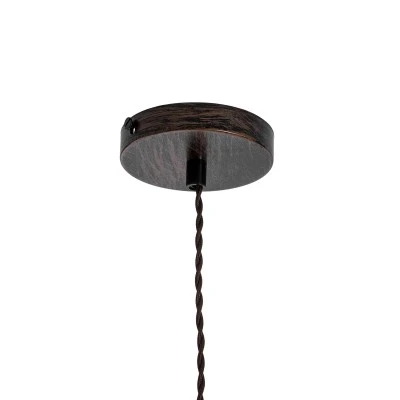 GloboStar® SPIGOT 01414 Vintage Industrial Κρεμαστό Φωτιστικό Οροφής Μονόφωτο 1 x E27 Καφέ Σκουριά Μεταλλικό Μ5 x Π7.5 x Y20cm