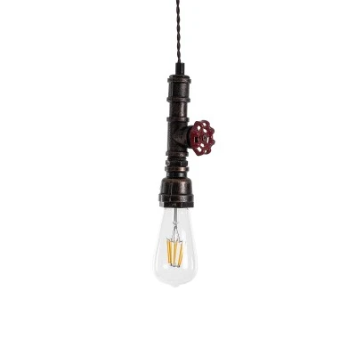 GloboStar® SPIGOT 01414 Vintage Industrial Κρεμαστό Φωτιστικό Οροφής Μονόφωτο 1 x E27 Καφέ Σκουριά Μεταλλικό Μ5 x Π7.5 x Y20cm
