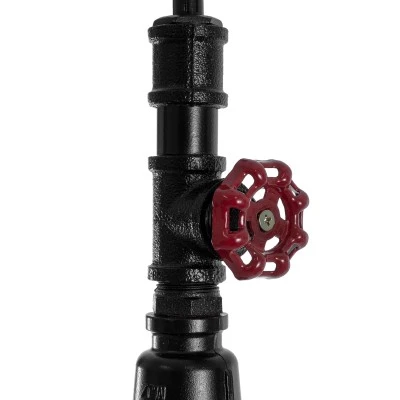 GloboStar® SPIGOT 01415 Vintage Industrial Κρεμαστό Φωτιστικό Οροφής Μονόφωτο 1 x E27 Μαύρο Μεταλλικό Μ5 x Π7.5 x Y20cm