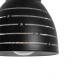 Μοντέρνο κρεμαστό φωτιστικό οροφής COOLIE Ε27 AC 220-240V Φ13 μεταλλικό μονόφωτο μαύρο λευκό καμπάνα με παράλληλες γραμμές