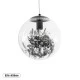 GloboStar® HARPER 01512 Μοντέρνο Κρεμαστό Φωτιστικό Μπάλα Μονόφωτο 1 x E27 IP20 Διάφανο Γυαλί με Μαύρο Μέταλλο - Μ25 x Π25 x Υ30cm