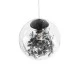 GloboStar® HARPER 01512 Μοντέρνο Κρεμαστό Φωτιστικό Μπάλα Μονόφωτο 1 x E27 IP20 Διάφανο Γυαλί με Μαύρο Μέταλλο - Μ25 x Π25 x Υ30cm