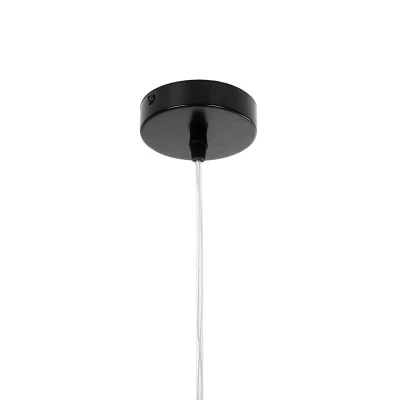 GloboStar® HARPER 01512 Μοντέρνο Κρεμαστό Φωτιστικό Μπάλα Μονόφωτο 1 x E27 IP20 Διάφανο Γυαλί με Μαύρο Μέταλλο - Μ25 x Π25 x Υ30cm