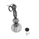 Κρεμαστό φωτιστικό LILY Vintage Industrial 1 x E27 μαύρο μεταλλικό με πλέγμα και υφασμάτινο εσωτερικό καπέλο Φ25 1 x E27 AC 220-240V