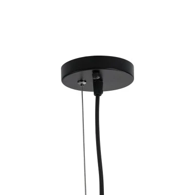 Κρεμαστό φωτιστικό LILY Vintage Industrial 1 x E27 μαύρο μεταλλικό με πλέγμα και υφασμάτινο εσωτερικό καπέλο Φ25 1 x E27 AC 220-240V