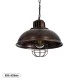 GloboStar® HARROW 01572 Vintage Industrial Κρεμαστό Φωτιστικό Οροφής Μονόφωτο 1 x E27 Καφέ Σκουριά Μεταλλικό Πλέγμα Φ33 x Υ32cm