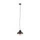 GloboStar® HARROW 01572 Vintage Industrial Κρεμαστό Φωτιστικό Οροφής Μονόφωτο 1 x E27 Καφέ Σκουριά Μεταλλικό Πλέγμα Φ33 x Υ32cm