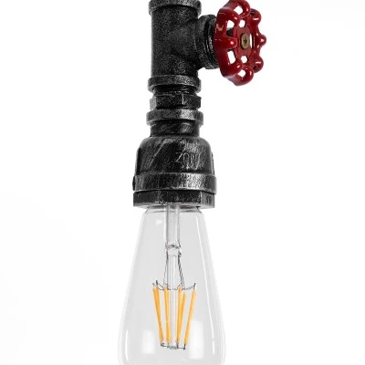 GloboStar® SPIGOT 01583 Vintage Industrial Κρεμαστό Φωτιστικό Οροφής Μονόφωτο 1 x E27 Ασημί Μεταλλικό Μ5 x Π7.5 x Y20cm