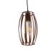GloboStar® ZEBRA 01639 Vintage Industrial Κρεμαστό Φωτιστικό Οροφής Μονόφωτο Καφέ Σκουριά Μεταλλικό Πλέγμα Φ15 x Υ25cm