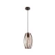 GloboStar® ZEBRA 01639 Vintage Industrial Κρεμαστό Φωτιστικό Οροφής Μονόφωτο Καφέ Σκουριά Μεταλλικό Πλέγμα Φ15 x Υ25cm
