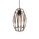 GloboStar® ZEBRA 01639 Vintage Industrial Κρεμαστό Φωτιστικό Οροφής Μονόφωτο Καφέ Σκουριά Μεταλλικό Πλέγμα Φ15 x Υ25cm