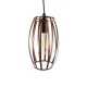 GloboStar® ZEBRA 01639 Vintage Industrial Κρεμαστό Φωτιστικό Οροφής Μονόφωτο Καφέ Σκουριά Μεταλλικό Πλέγμα Φ15 x Υ25cm