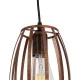 GloboStar® ZEBRA 01639 Vintage Industrial Κρεμαστό Φωτιστικό Οροφής Μονόφωτο Καφέ Σκουριά Μεταλλικό Πλέγμα Φ15 x Υ25cm