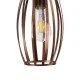 GloboStar® ZEBRA 01639 Vintage Industrial Κρεμαστό Φωτιστικό Οροφής Μονόφωτο Καφέ Σκουριά Μεταλλικό Πλέγμα Φ15 x Υ25cm