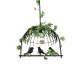 GloboStar® NEST 01640 Vintage Κρεμαστό Φωτιστικό Φιγούρα Μονόφωτο 1 x E27 IP20 Μαύρο Μέταλλο με Πράσινο Πλαστικό - Μ48 x Π38 x Y40cm