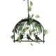 GloboStar® NEST 01640 Vintage Κρεμαστό Φωτιστικό Φιγούρα Μονόφωτο 1 x E27 IP20 Μαύρο Μέταλλο με Πράσινο Πλαστικό - Μ48 x Π38 x Y40cm