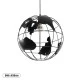 Μονόφωτο Industrial κρεμαστό φωτιστικό World μεταλλικό με ντουί E27 AC 220-240V σε μαύρο χρώμα Φ40