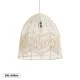 GloboStar® ALOHA 01751 Boho Κρεμαστό Φωτιστικό Καμπάνα Μονόφωτο 1 x E27 IP20 Μπεζ Σχοινί - Μ45 x Π45 x Y48cm