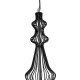 GloboStar® LILY 01561 Vintage Industrial Κρεμαστό Φωτιστικό Οροφής Μονόφωτο Μαύρο Μεταλλικό Πλέγμα και Υφασμάτινο Εσωτερικό Καπέλο Φ20 x Υ90cm