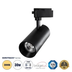Φωτιστικό Σποτ Ράγας Μαύρο Μονοφασικό Bridgelux COB LED 30W 230V 3600lm 30° Θερμό φως 3000k