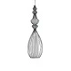 GloboStar® LILY 01561 Vintage Industrial Κρεμαστό Φωτιστικό Οροφής Μονόφωτο Μαύρο Μεταλλικό Πλέγμα και Υφασμάτινο Εσωτερικό Καπέλο Φ20 x Υ90cm