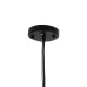 GloboStar® LILY 01561 Vintage Industrial Κρεμαστό Φωτιστικό Οροφής Μονόφωτο Μαύρο Μεταλλικό Πλέγμα και Υφασμάτινο Εσωτερικό Καπέλο Φ20 x Υ90cm
