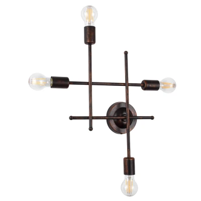 Vintage φωτιστικό τοίχου - απλίκα με ντουί 4 x E27 kelvo® PIPING 220-240V IP20 χάλκινο 40x9x52cm 00662 Vintage φωτιστικό τοίχου - απλίκα με ντουί 4 x E27 kelvo® PIPING 220-240V IP20 χάλκινο 40x9x52cm 00662