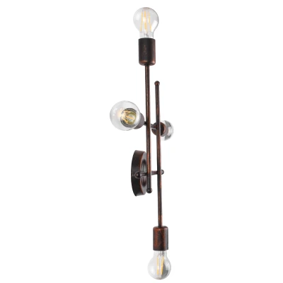 Vintage φωτιστικό τοίχου - απλίκα με ντουί 4 x E27 kelvo® PIPING 220-240V IP20 χάλκινο 40x9x52cm 00662 Vintage φωτιστικό τοίχου - απλίκα με ντουί 4 x E27 kelvo® PIPING 220-240V IP20 χάλκινο 40x9x52cm 00662