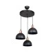 GloboStar® ΗUT 203-0146 Vintage Κρεμαστό Φωτιστικό Καμπάνα Τρίφωτο 3 x E27 IP20 Μαύρο με Χρυσό Πλαστικό - Μ40 x Π40 x Υ76cm
