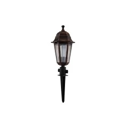 Φωτιστικό VITRO Vintage καρφωτό φαναράκι μονόφωτο 1 x E27 IP44 χάλκινο & διάφανο πλαστικό διάστασης Μ16 x Π16 x Υ51cm