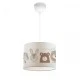GloboStar® BEAR 204-0021 Παιδικό Κρεμαστό Φωτιστικό Φιγούρα Μονόφωτο 1 x E27 IP20 Λευκό Ύφασμα - Μ24 x Π24 x Υ70cm