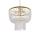 GloboStar® CRYSTAL 203-0028 Κλασικό Κρεμαστό Φωτιστικό Κρύσταλλα Τρίφωτο 3 x E27 IP20 Χρυσό Μέταλλο με Διάφανο Κρύσταλλο - Μ41 x Π41 x Υ40cm