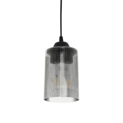 GloboStar® TORUS 203-0063 Μοντέρνο Κρεμαστό Φωτιστικό Καμπάνα Μονόφωτο 1 x E27 IP20 Μαύρο Πλαστικό - Μ10 x Π10 x Υ77cm