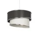 GloboStar® SONIA 203-0116 Μοντέρνο Κρεμαστό Φωτιστικό Καπέλο Μονόφωτο 1 x E27 IP20 Σκούρο Γκρι & Λευκό Ύφασμα με Ασημί Λεπτομέρεια - Μ30 x Π30 x Υ90 cm